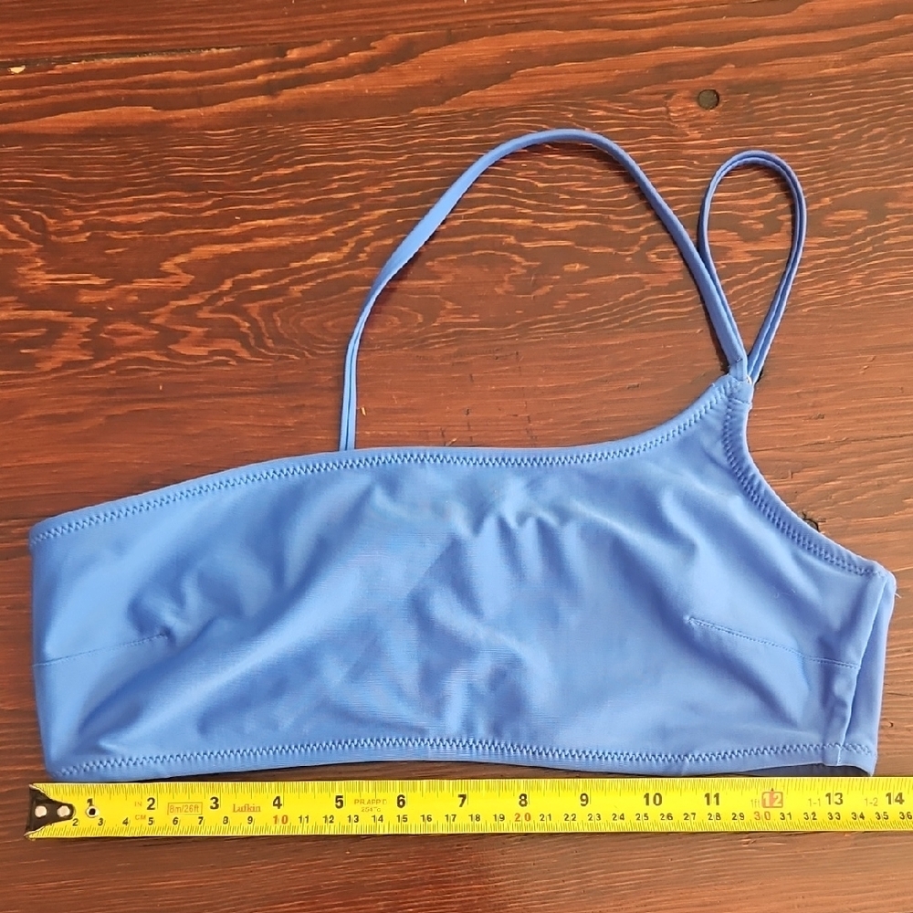 Aerie Blue Bandeau Bikini Top with One-Shoulder Strap